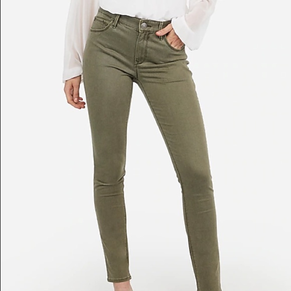 Express Olive Supersoft Skinny Jeans